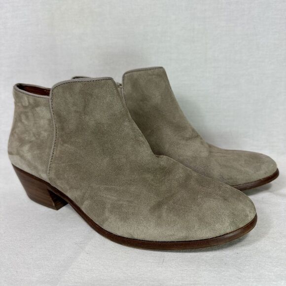 Sam Edelman Ankle Boots‎ Booties Womens Size 8.5 M Tan Suede Side Zipper - Picture 1 of 9